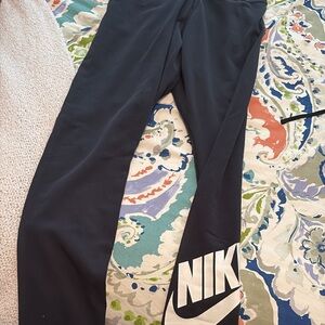 Nike Black Leggings with White Logo